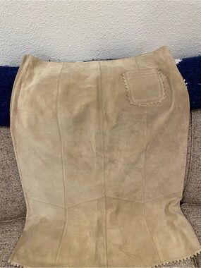 Karen Kane Beige Suede Midi Skirt